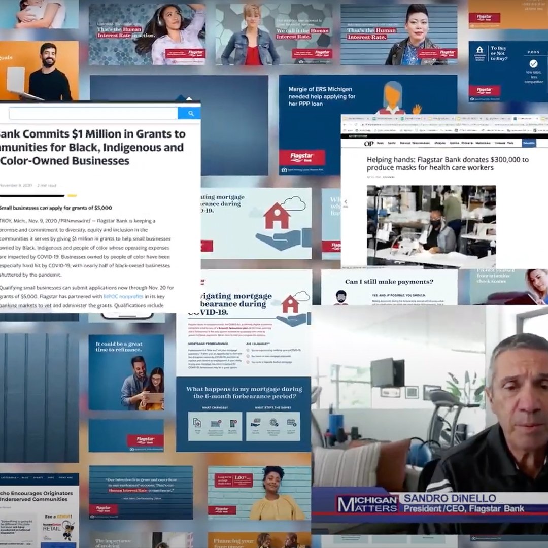 A collage of advertising work by Bailey Lauerman for Flagstar Bank.