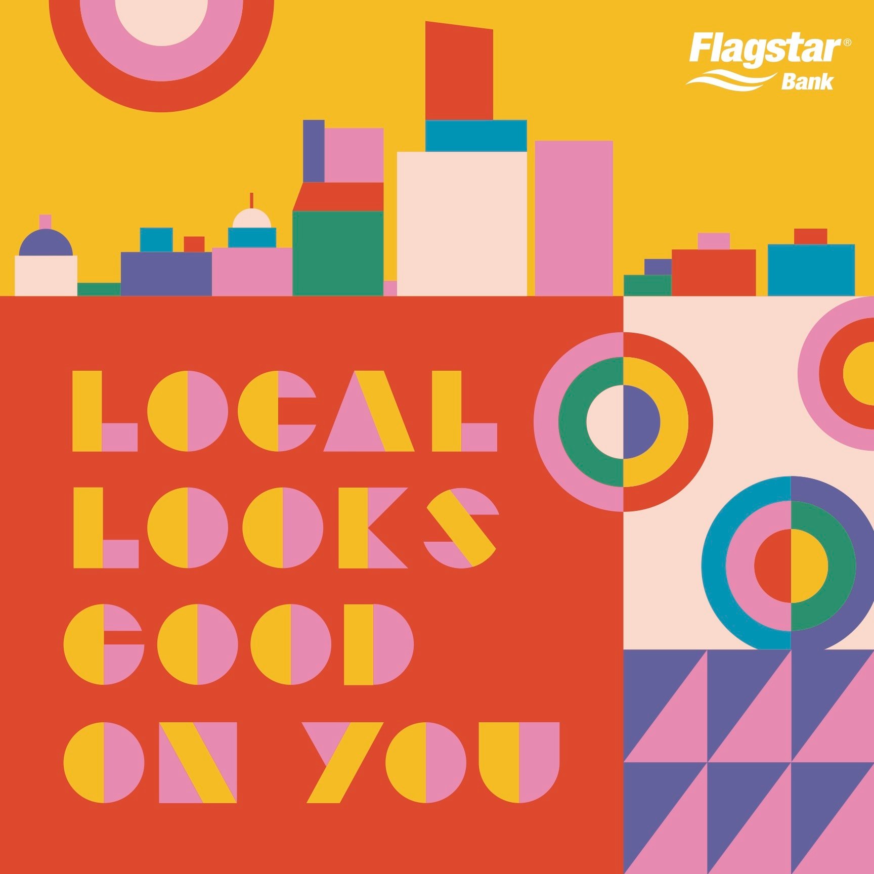 A colorful geometric illustration. A colorful geometric illustration.